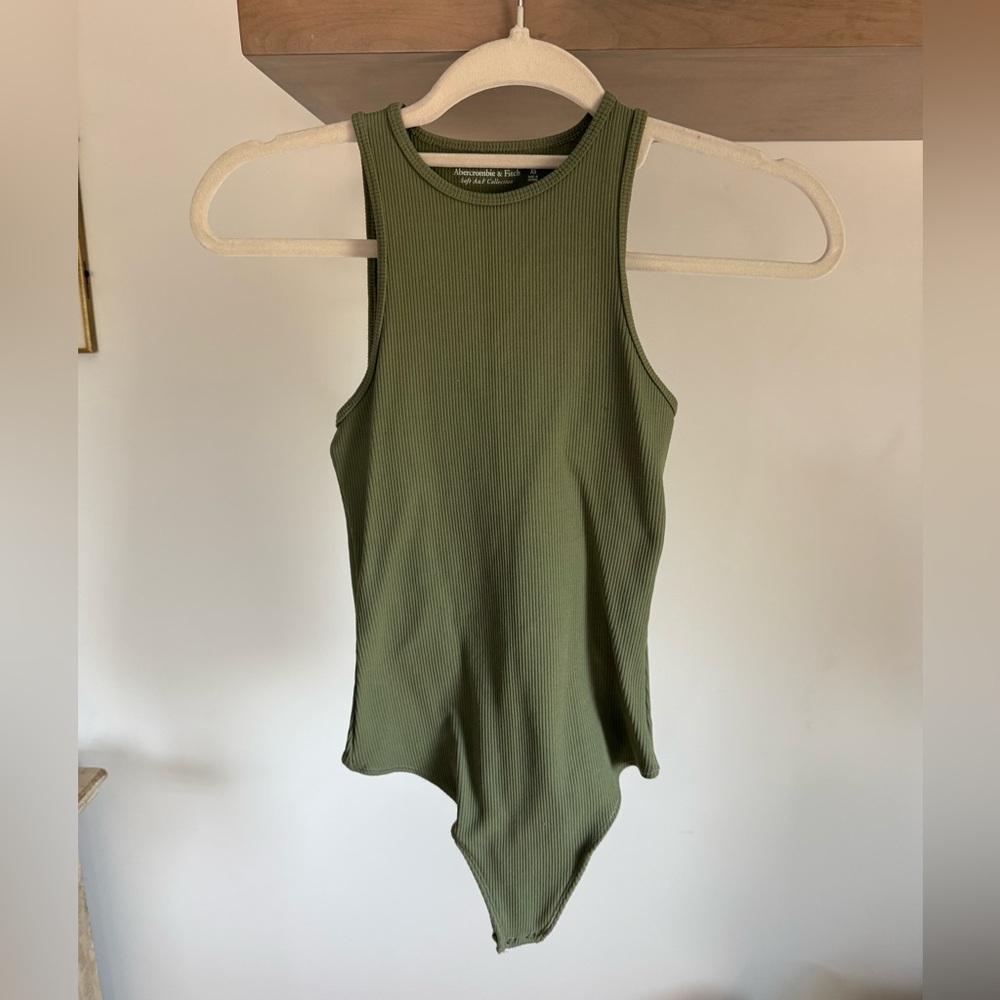 Abercrombie & Fitch Green Sleeveless Bodysuit